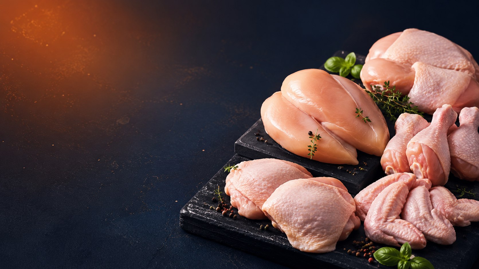 Presas y cortes de pollo crudo premium AVGRUP